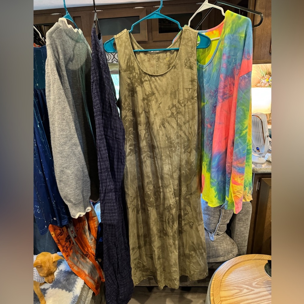 Susan Graver Olive Green Sleeveless Dress